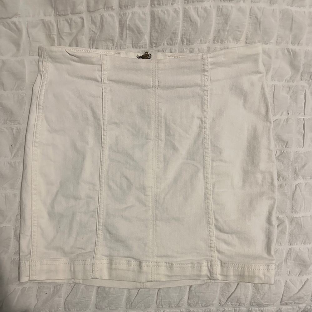 Free People White Denim Skirt